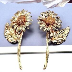 Zara gold Sunflower Earrings